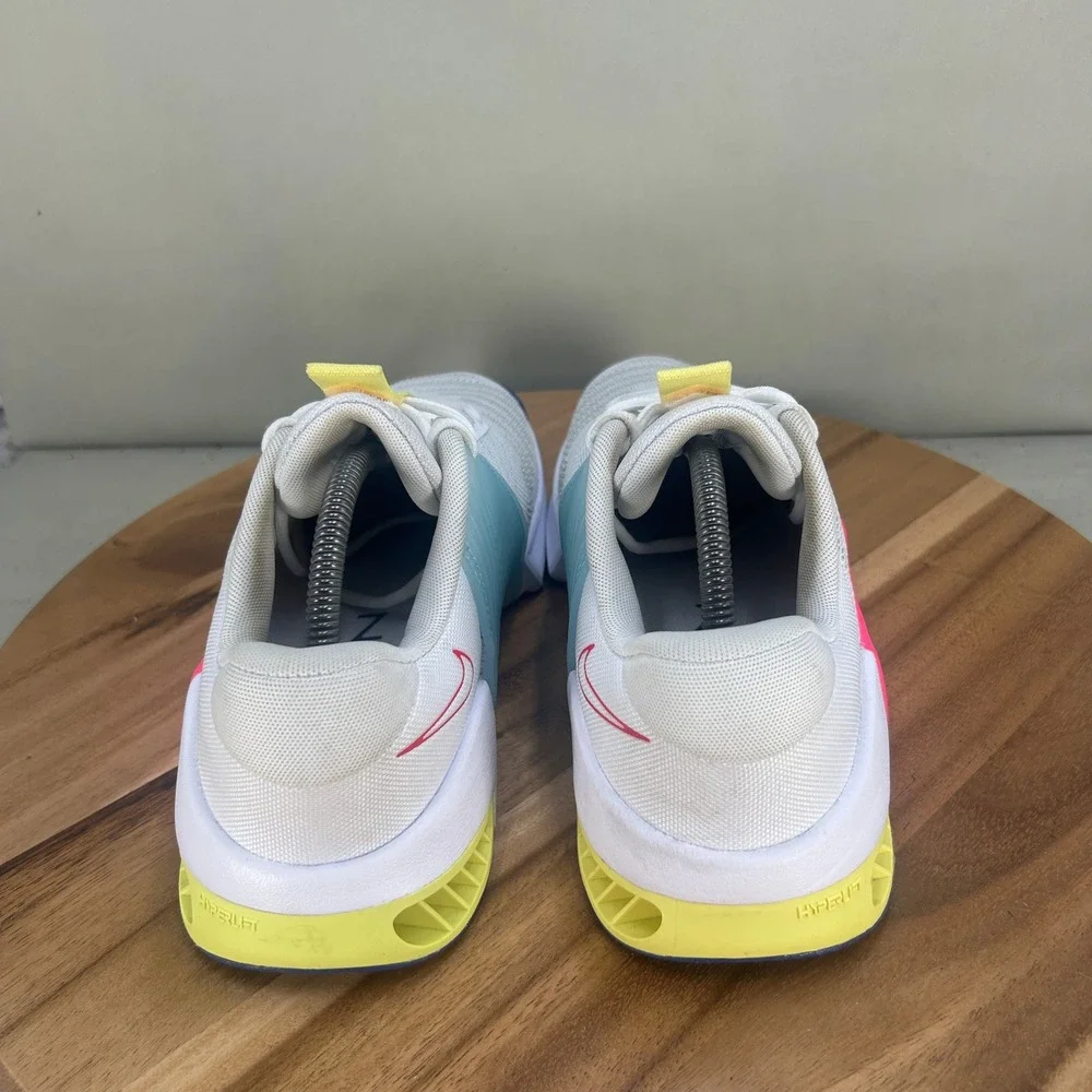 Nike Metcon 9 Mens Training Shoes White Pink Yellow Blue DZ2617-102 Size 10